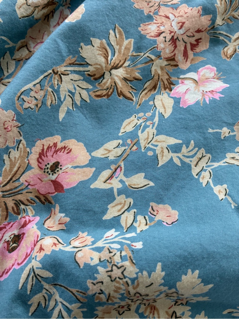 Pottery Barn Vintage Full Queen Duvet Blue Pink Rose Patchwork Quilted Shams